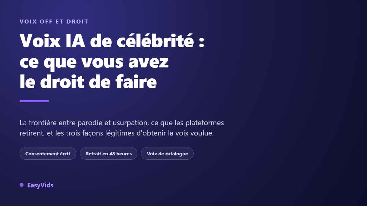 Voix IA de célébrité : ce que vous avez le droit de faire, et pas