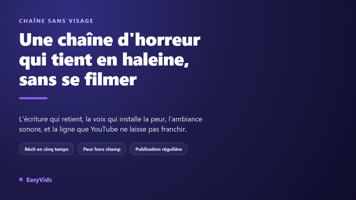 Chaîne YouTube d'horreur avec l'IA : histoires, voix et ambiances qui font frissonner