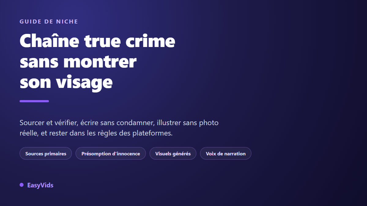 Chaîne true crime sans montrer son visage : scripts, narration et visuels