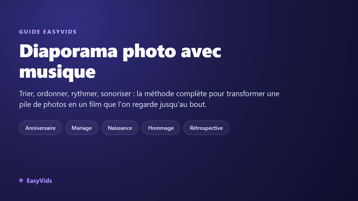 Diaporama photo avec musique : le guide complet des vidéos souvenirs et d'événements