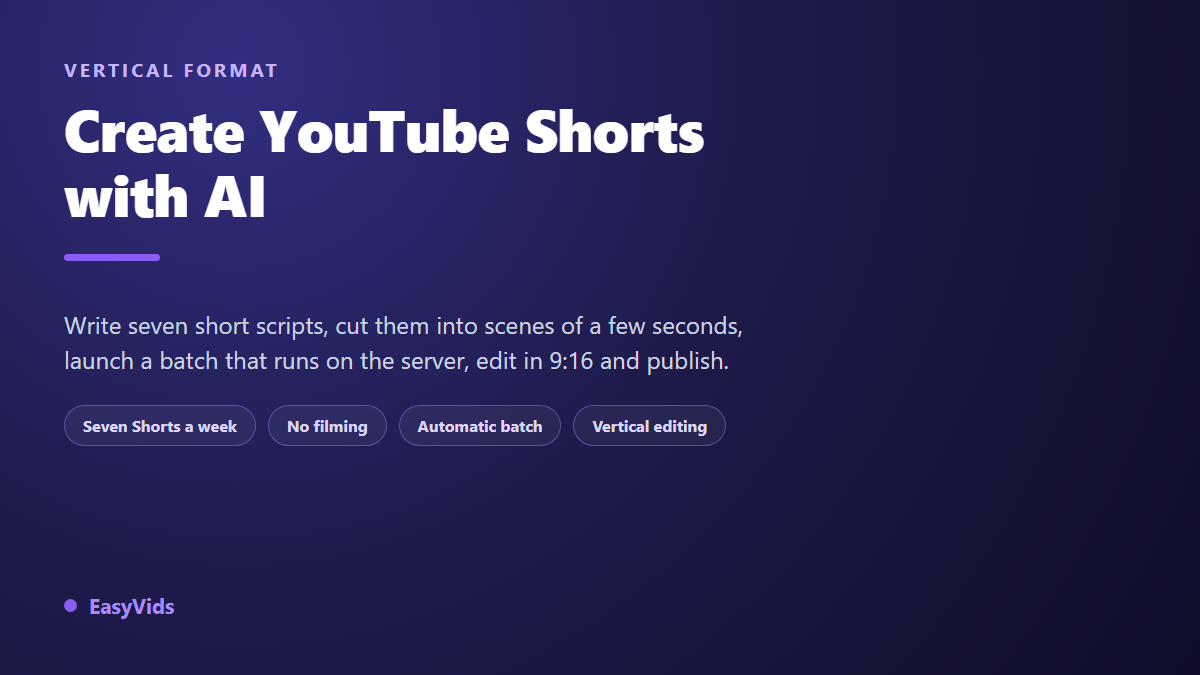 AI YouTube Shorts Generator: Publish 7 Shorts a Week Without Filming