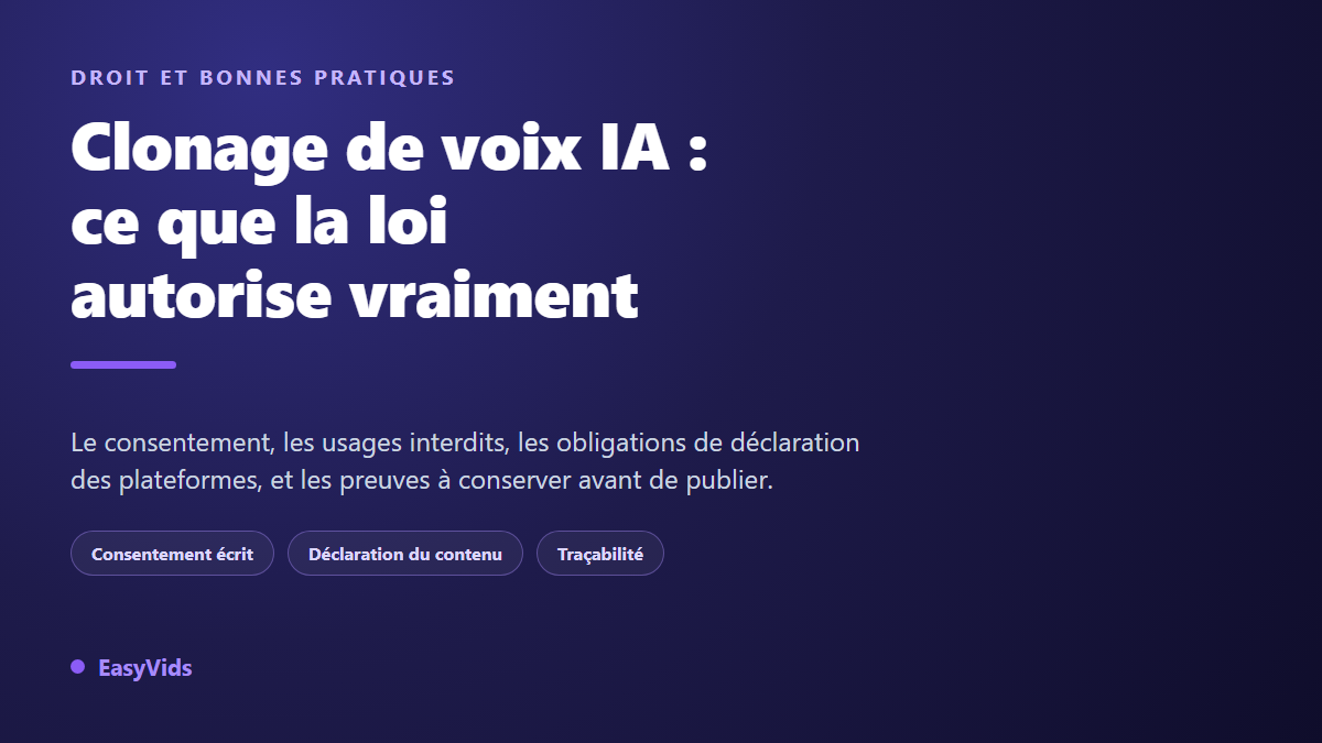Clonage de voix IA : est-ce légal ? Consentement, droits et limites