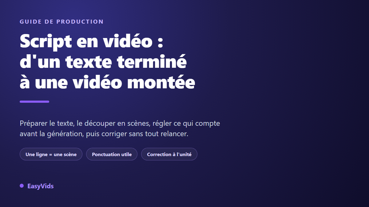 Script en vidéo : transformer un script terminé en vidéo montée