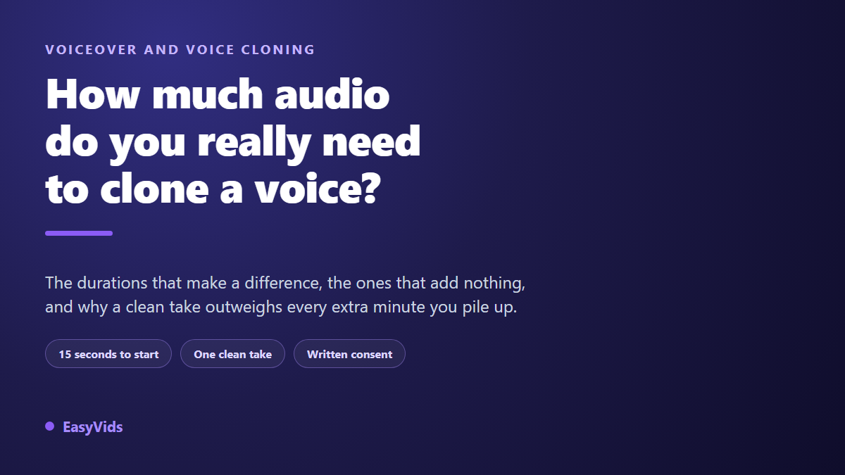 How Much Audio Do You Need to Clone a Voice?