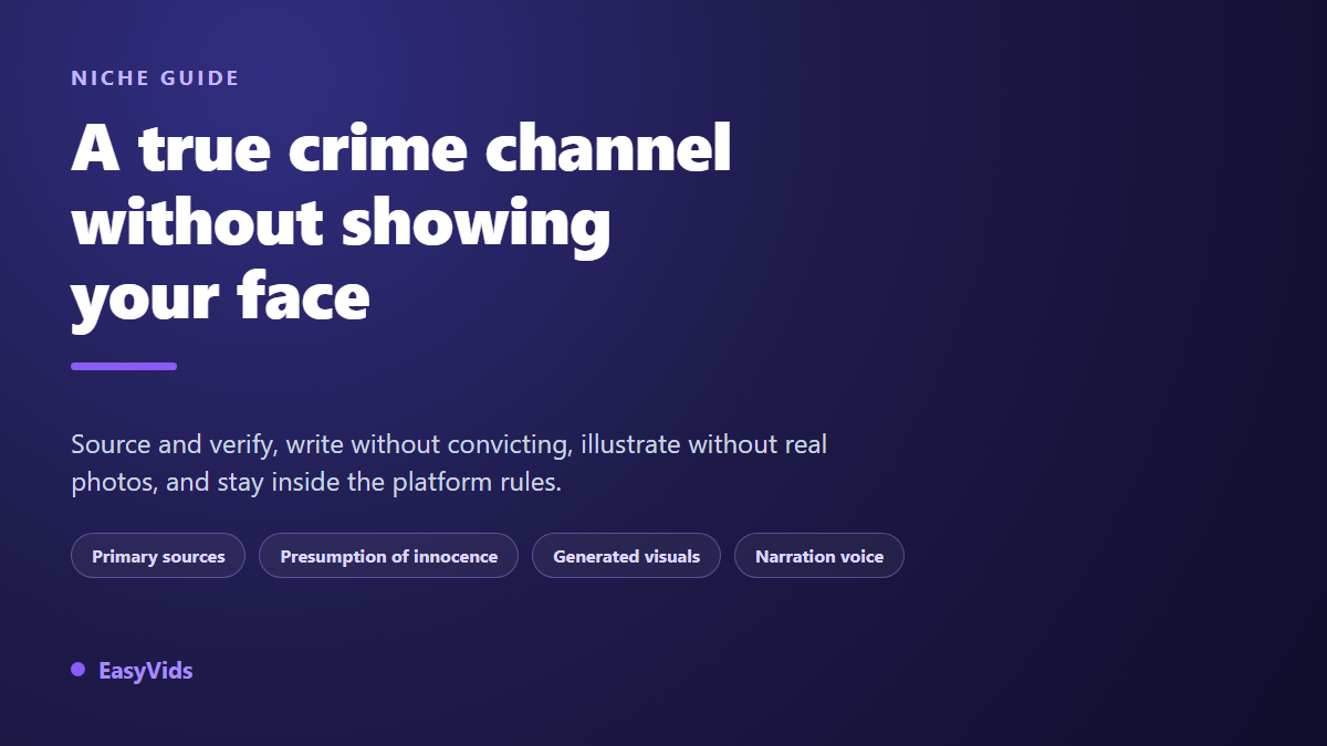 Faceless True Crime Channel: Research, Narration and Visuals
