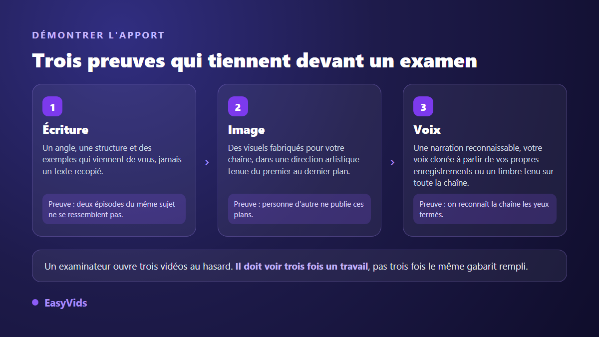 Les trois preuves d'apport d'une chaîne YouTube face à la règle du contenu inauthentique : écriture, image et voix