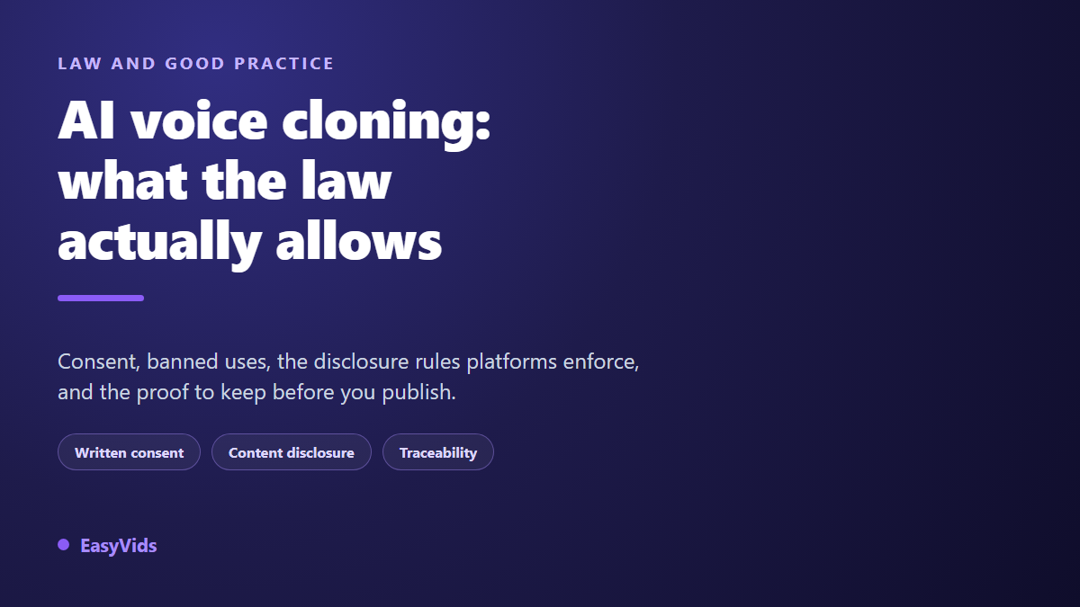 Is AI Voice Cloning Legal? Consent, Rights and Hard Limits