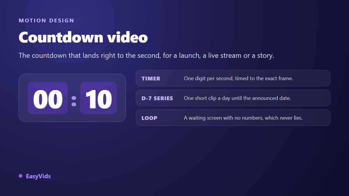 Countdown Video Maker: Animated Timers for Launches and Live Streams