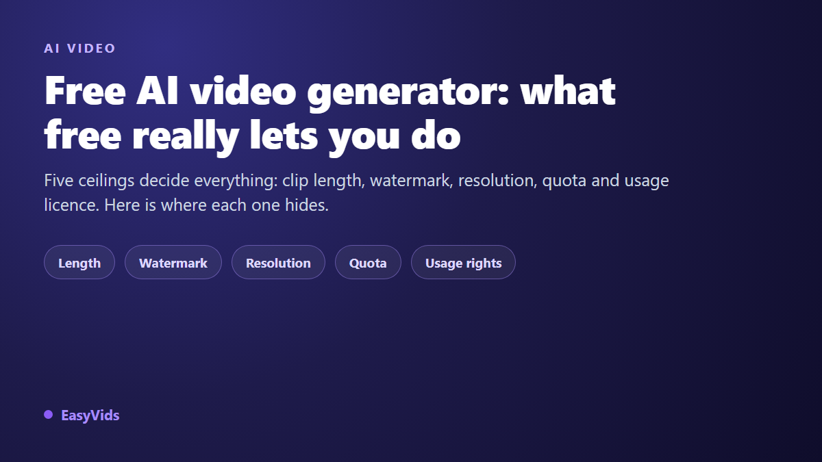 Free AI Video Generator: What Free Plans Actually Let You Do
