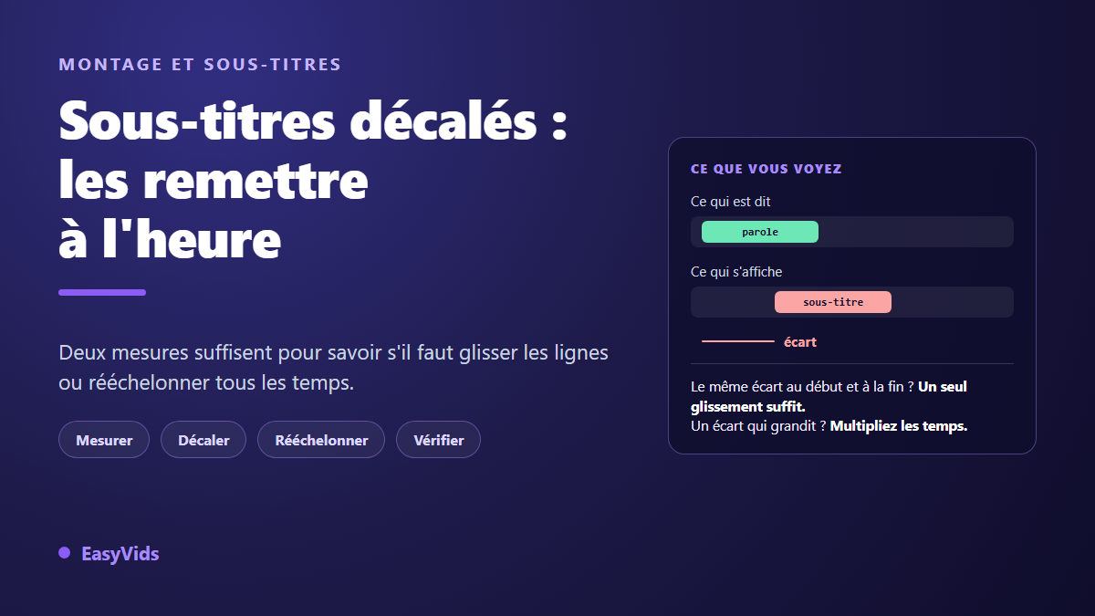 Sous-titres décalés : resynchroniser des sous-titres en quelques clics