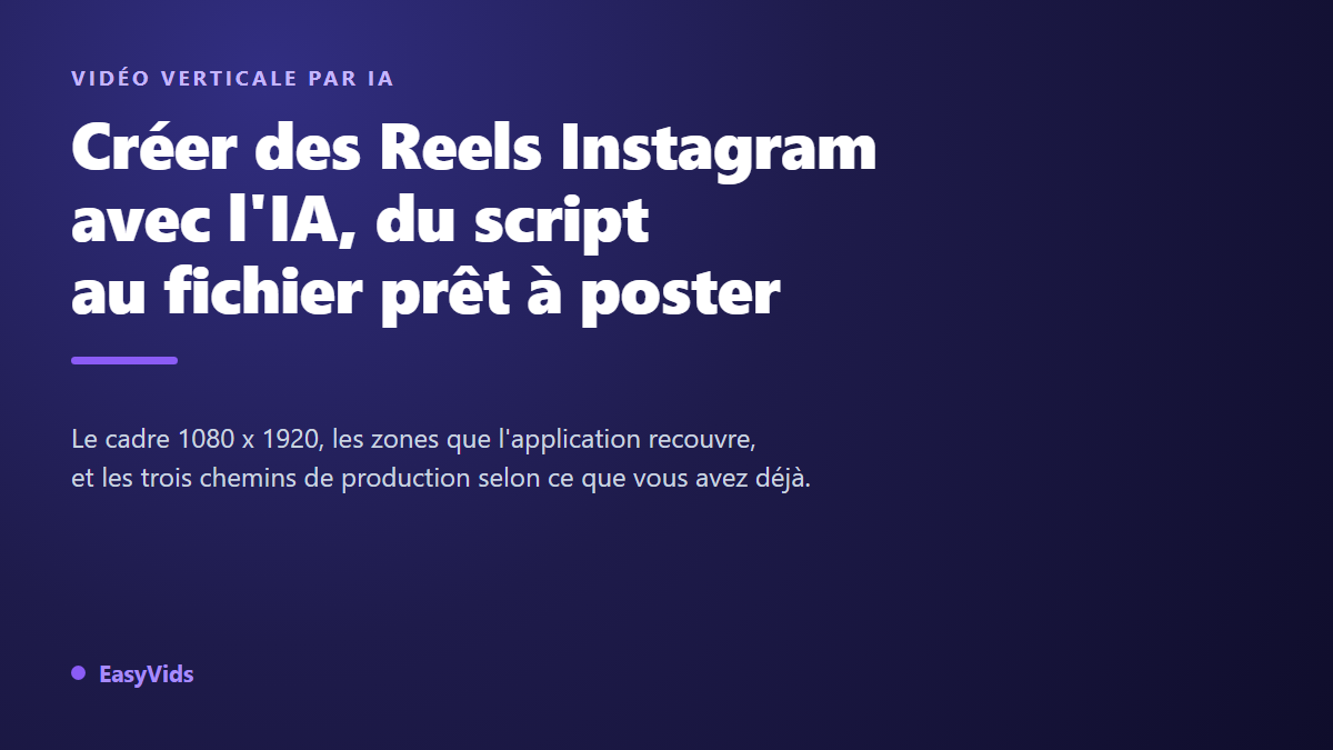Créer des Reels Instagram avec l'IA : des vidéos verticales prêtes à poster