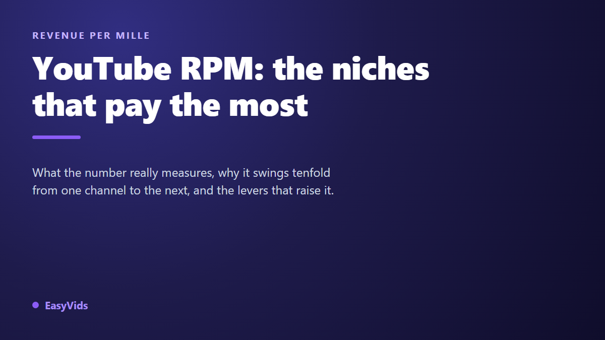 YouTube RPM by Niche: Which Topics Pay the Most