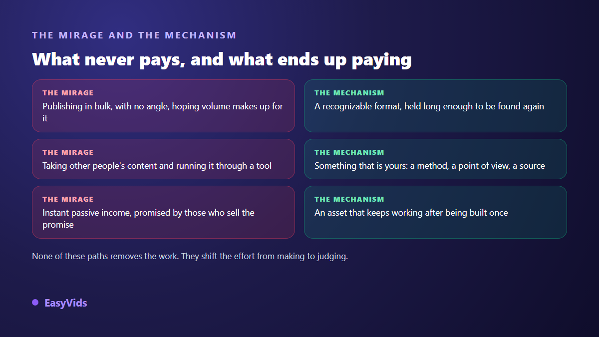 Comparison between the mirages of AI monetisation and the mechanisms that actually work