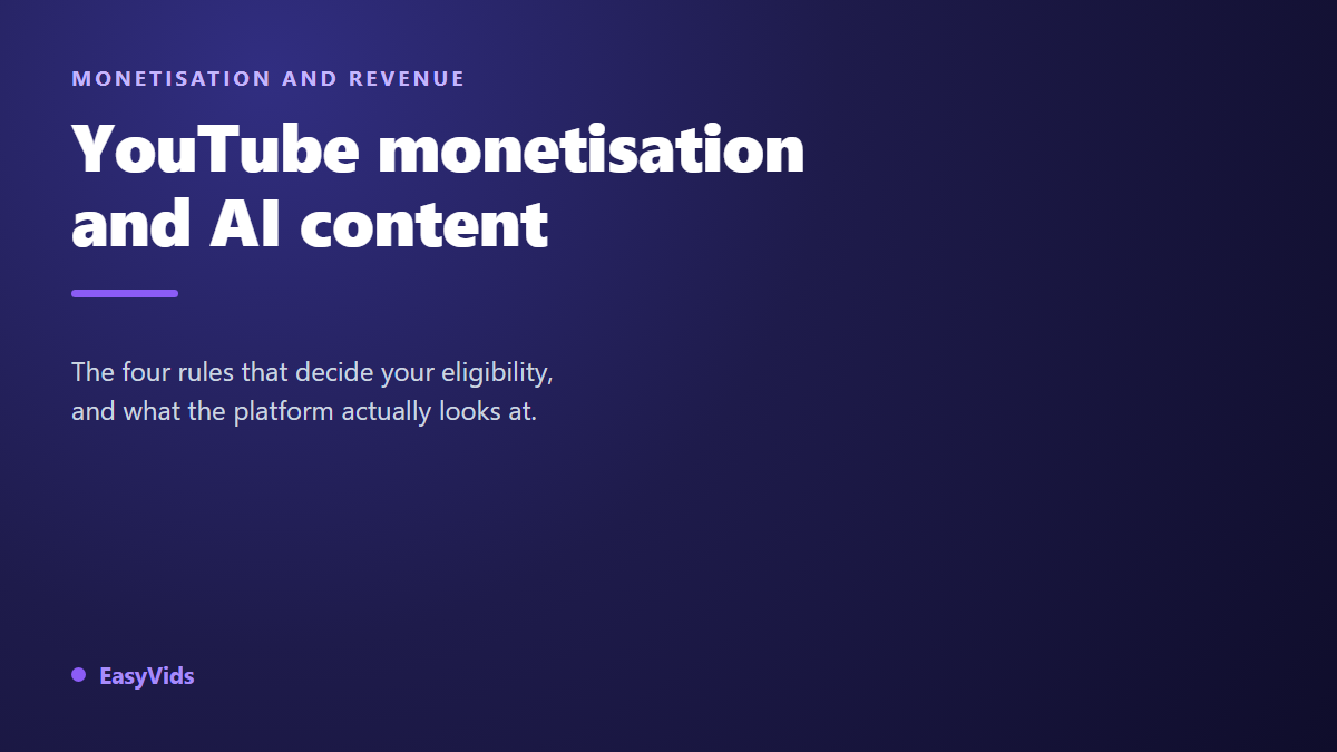 YouTube Monetization Rules for AI Content in 2026: What Is Allowed and What Gets Demonetized
