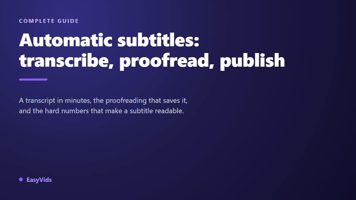 Auto Subtitles: The Complete Guide to Captioning and Transcribing Your Videos